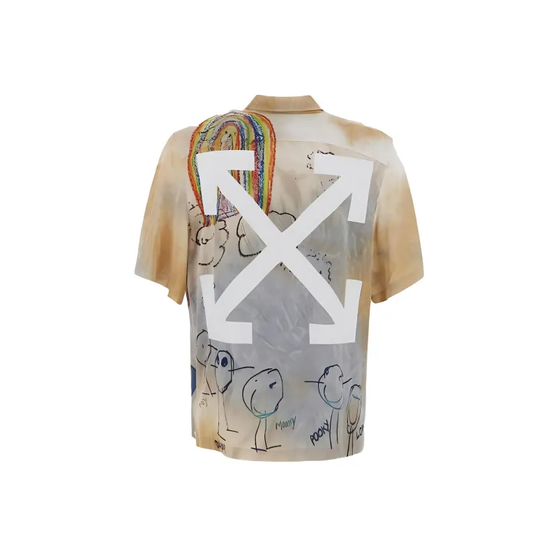 OFF WHITE Cartoon Printed Short Sleeved Shirt-1