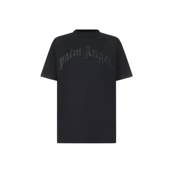 PALM ANGELS Glittered Logo Classic Tee