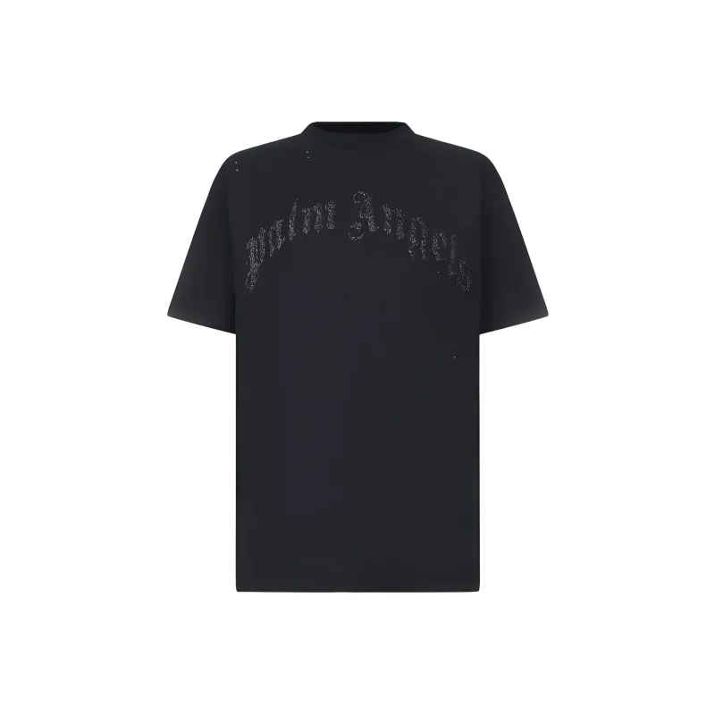 PALM ANGELS Glittered Logo Classic Tee-0