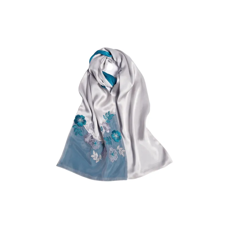 Red Bean 100% Mulberry Silk Scarves Women's-0