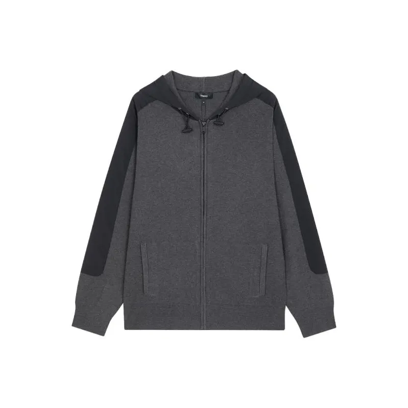 THEORY Knitwear Men Gray Black Mixed Color-0