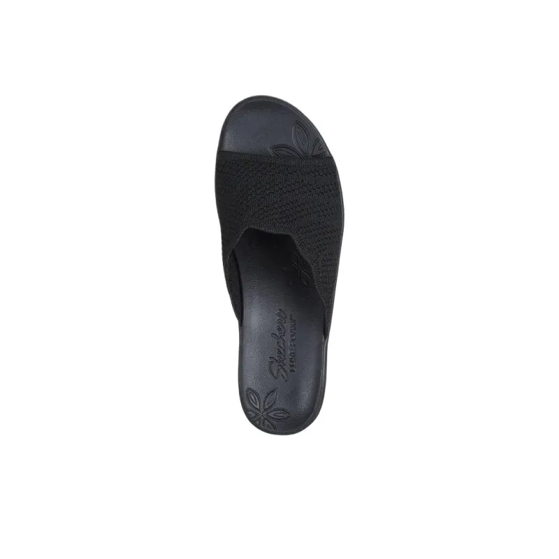 Skechers Pier Lite Foam Sole Quiet Abrasion Resistant Antibacterial Cushioning Slide Slippers Women's Black-3