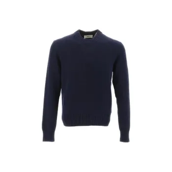 Ami Paris Logo Embroidered Knitted Jumper