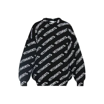 Vetements Logo Intarsia Knit Sweater