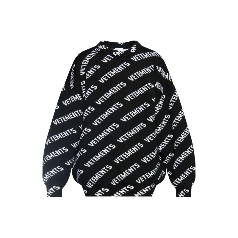 Vetements Logo Intarsia Knit Sweater-0