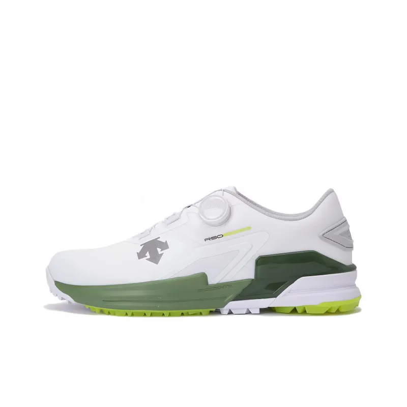 DESCENTE Cushioning Wear Resistant Low Top Golf Shoes Men's White Green-0