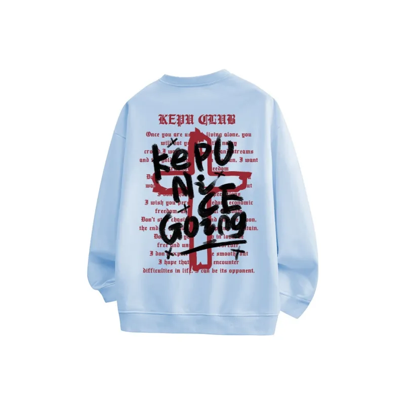 Kepu Fleece Lined Crew Neck Sweatshirt Unisex-31
