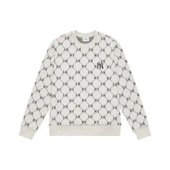 MLB MONOGRAM Collection New York Yankees 24FW Crewneck Sweatshirt Unisex Cream