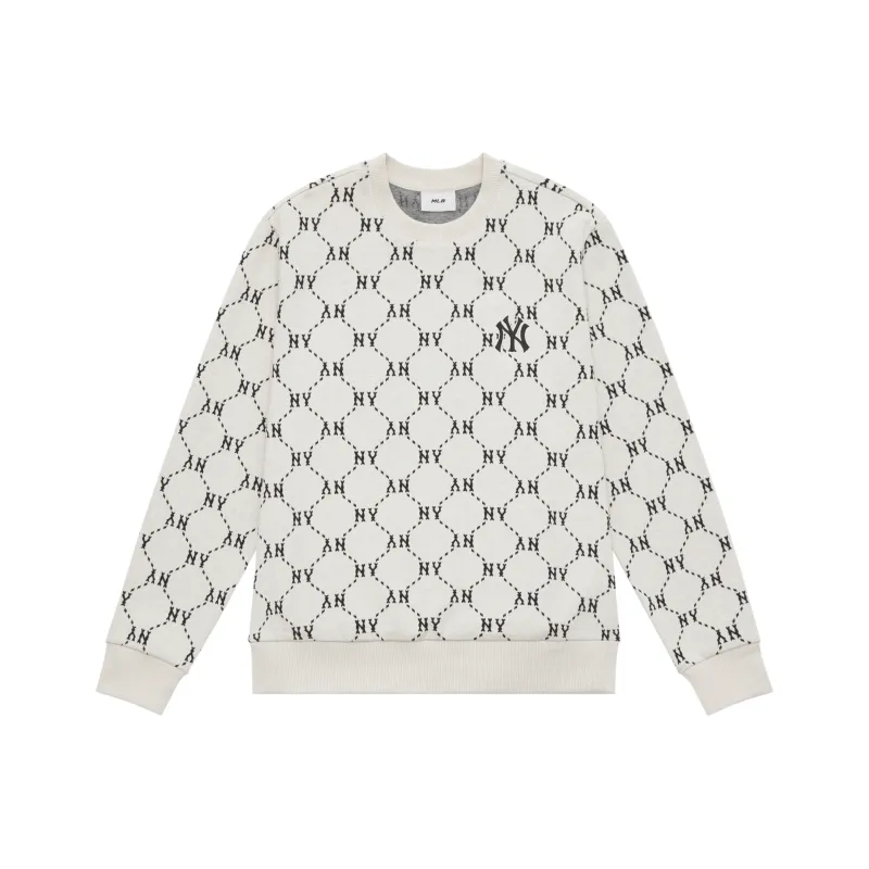 MLB MONOGRAM Collection New York Yankees 24FW Crewneck Sweatshirt Unisex Cream-0