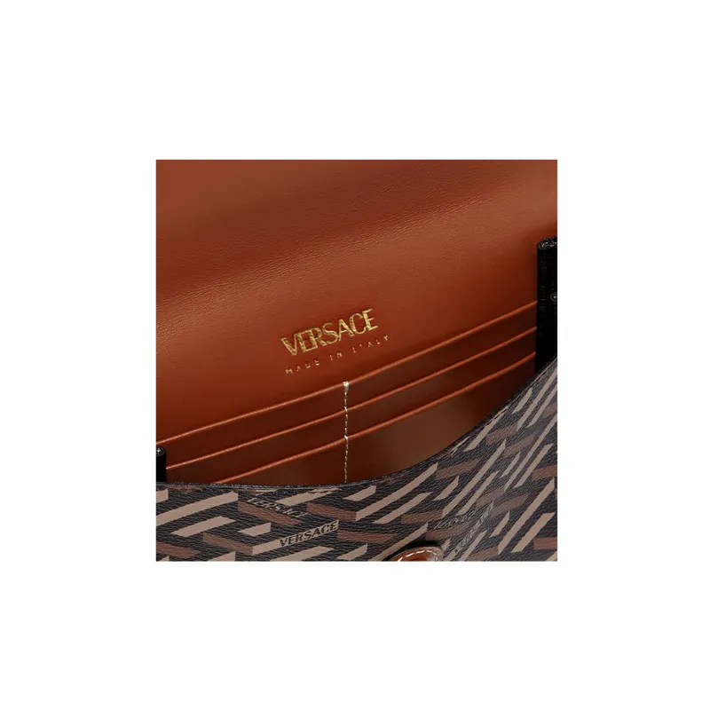 FANSIZHE VERSACE Cow Leather Crossbody Bag Men's Brown-3