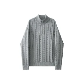 A.B.X Semi-Open Collar Stand Collar Pullover Knitwear Sweater Unisex
