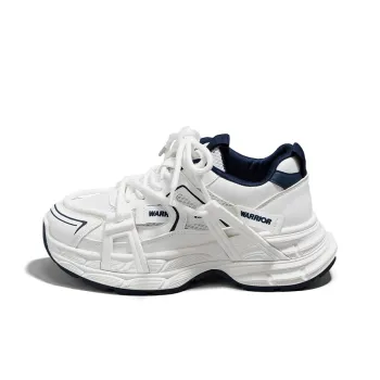 Warrior Low Top Chunky Sneakers Women's White Dark Blue