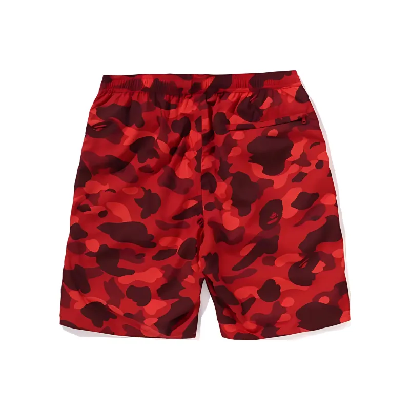 Bape Color Camo Ape Head One Point Beach Shorts-1