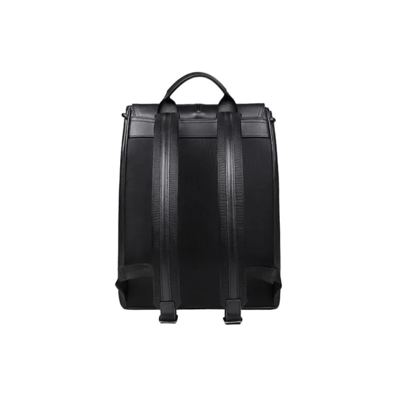 VIHUS Top Grain Cow Leather Backpack Men's Black-3