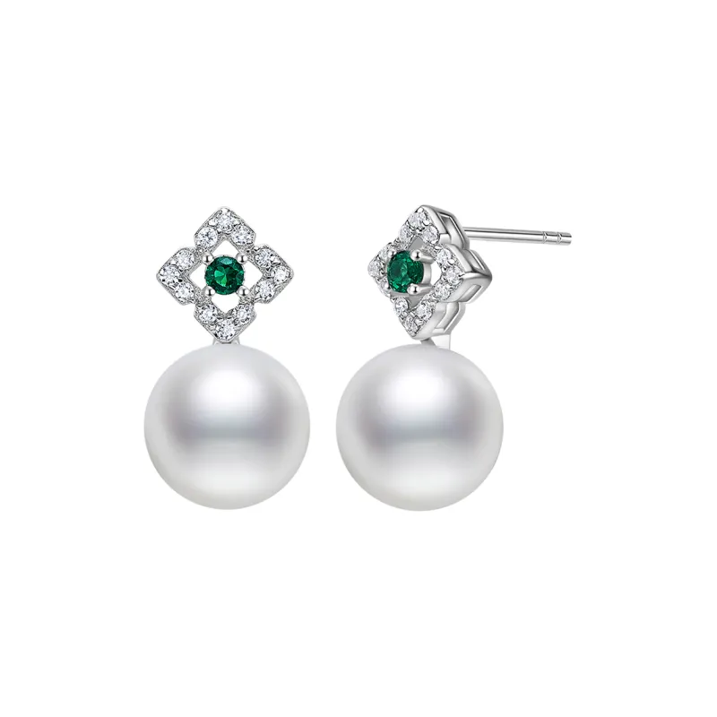 ME LUXE Pearl Hoop Earrings, Fashion Elegant Women's-0