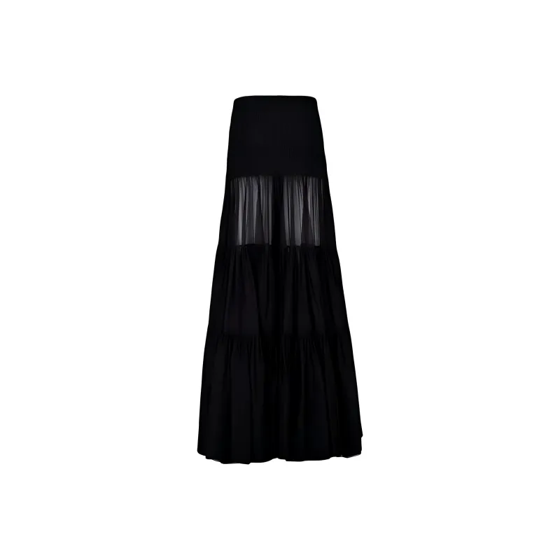 SAINT LAURENT Casual Long Skirt Women's Black-1