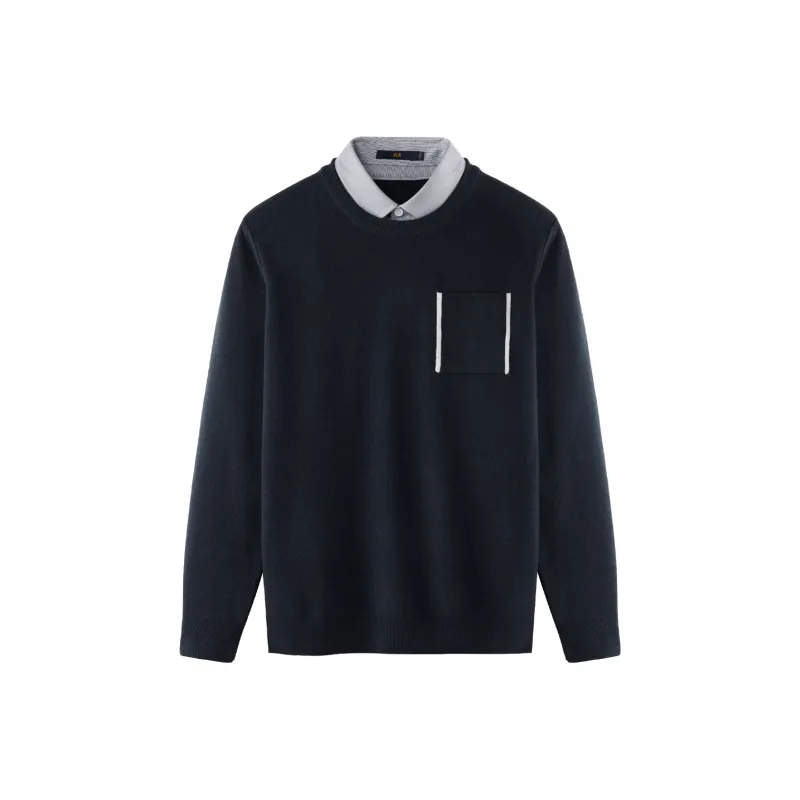 HLA Knitwear Men Navy Blue 76-0
