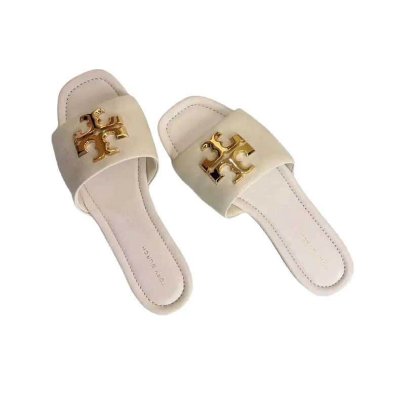 TORY BURCH Eleanor Slide Slippers Women's White-3