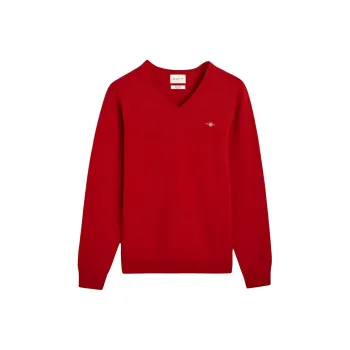 GANT Superfine Lambswool V-Neck Sweater Sweater Men's Red
