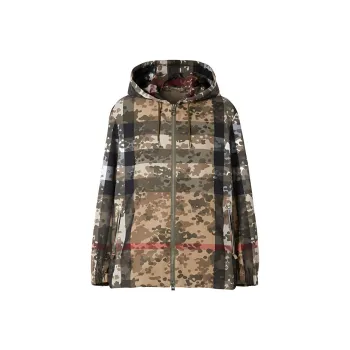 Burberry Stretton Camouflage Check Lightweight Jacket Archive Beige Green