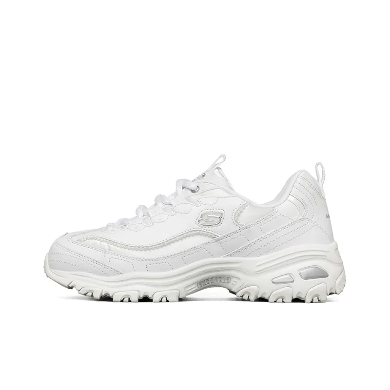 Skechers D Lites Low Top Running Shoes White Women's-0