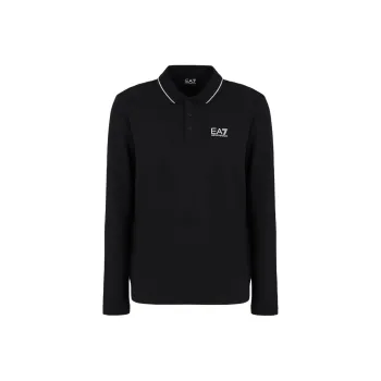 EMPORIO ARMANI Logo Printed Long Sleeved Polo Shirt