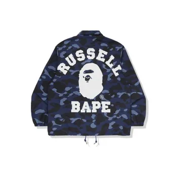A BATHING APE X Russell Color Camo College Coach Jacket