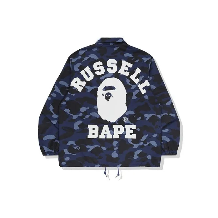 Bape X Russell Color Camo College Coach Jacket-0