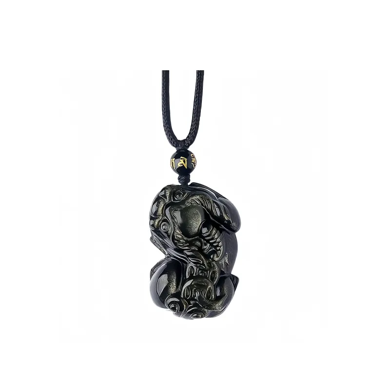 Lingxiang Yurun Obsidian Accessory, Zodiac Year Necklace Unisex-28