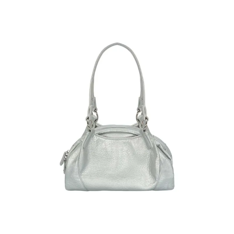 PAYOT Microfiber Synthetic Leather Shoulder Bag Regular Women's White/Black/Silver/Gray-7