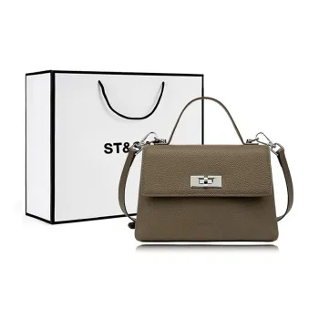 ST&SAT Cow Leather Crossbody Bag, Shoulder Bag, Handbag Women's Gray