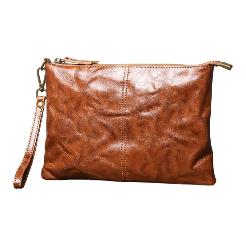 LARTIGENT Cow Leather Clutch Men's Vintage Brown/Black/Coffee-2