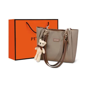 PT'SON Fabric Portable Underarm Shoulder Bag, Tote Bag, Shopping Bag Regular Women's Dark Khaki
