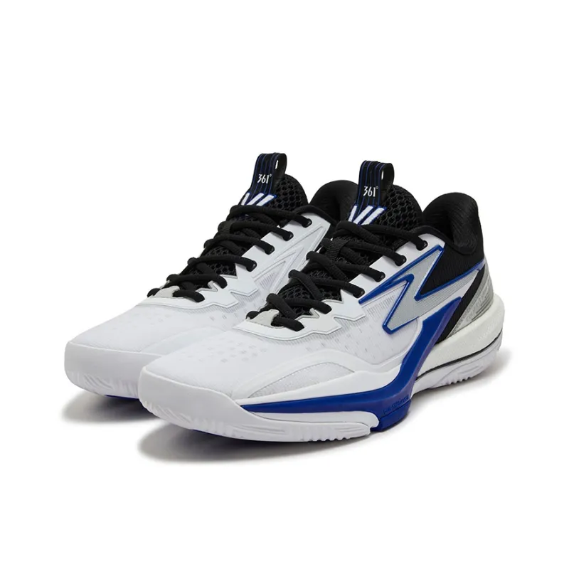 361° Slip Resistant And Abrasion Resistant Coverage Low Top Basketball Shoes Men's White Numbers Blue-2