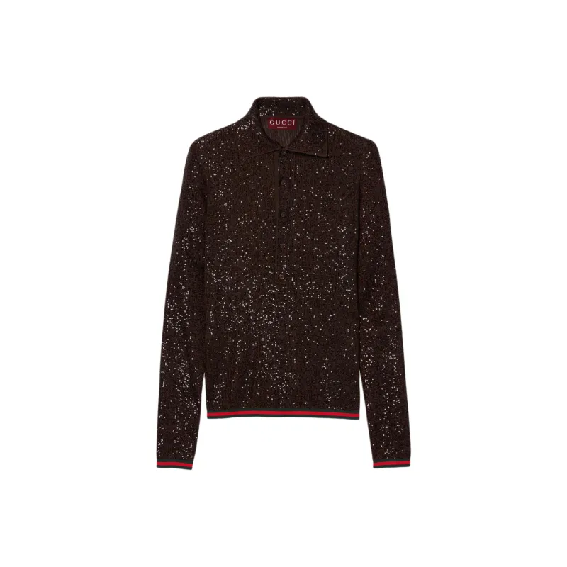 GUCCI FW24 Polo Shirt Men's Brown-0