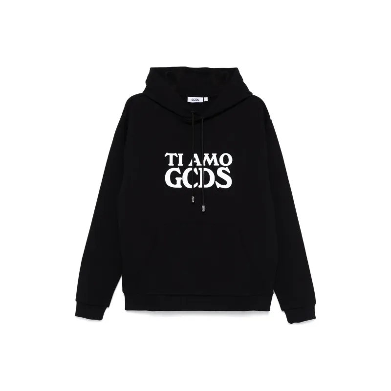GCDS Logo Printed Drawstring Hoodie-0