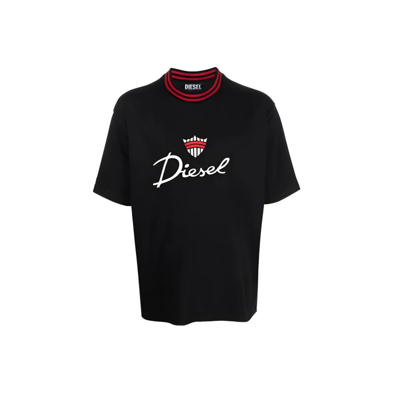 DIESEL Logo embroidered Cotton T shirt-0