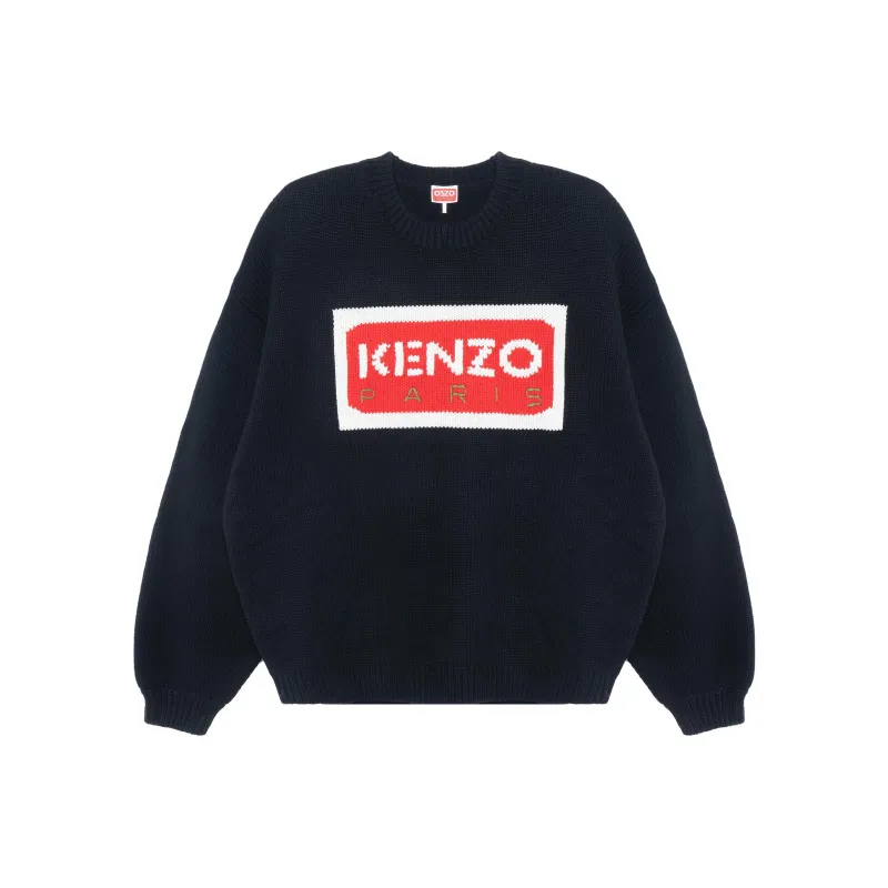 KENZO Logo Intarsia Knitted Crewneck Jumper-0