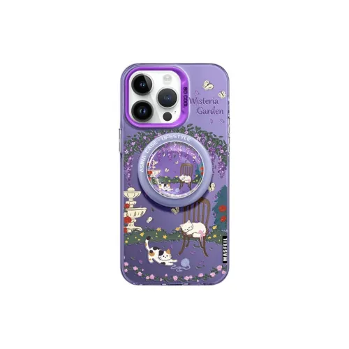 Marsfield Acrylic Material Soft Edge Magnetic Wisteria Garden Phone Cases Compatibility Apple 16/15/14/13 Pro/Pro Max