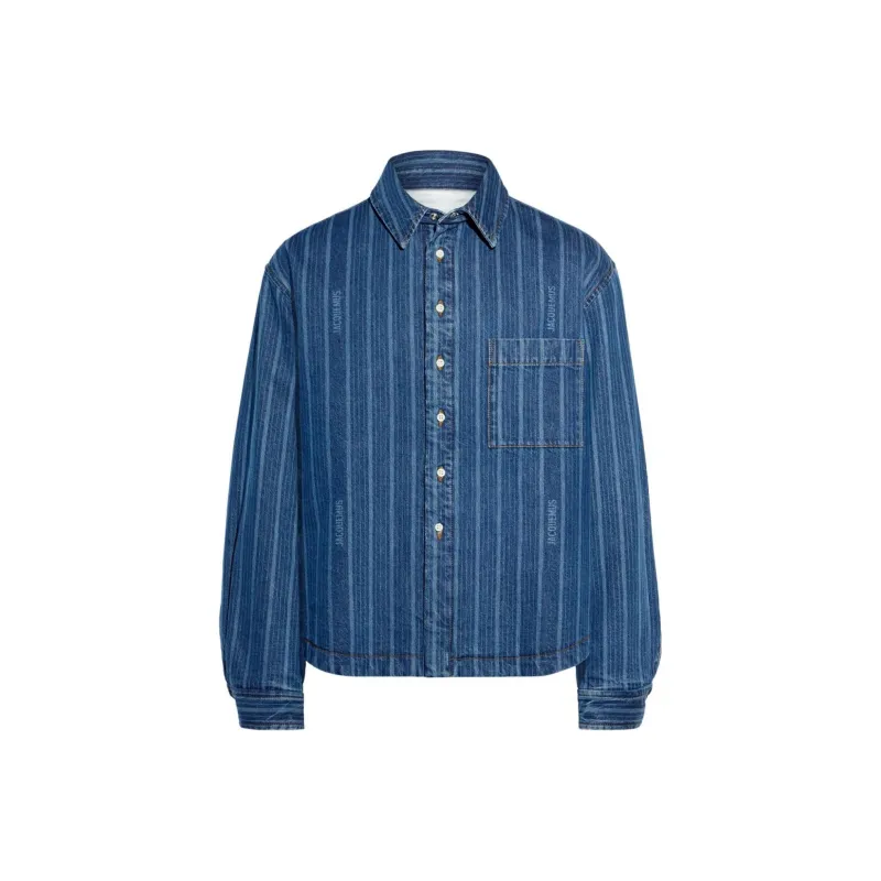 Jacquemus Logo Embroidered Denim Shirt-0