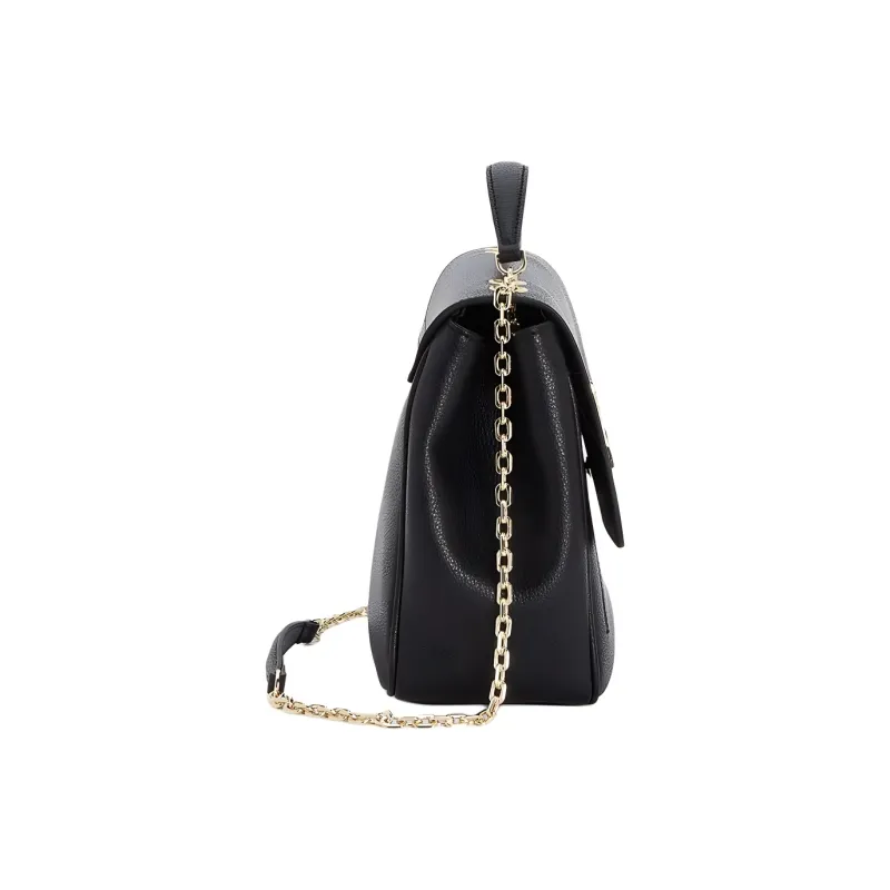 Patrizia Pepe Cow Leather Shoulder Bag, Crossbody Bag, Handbag Women's Black-1