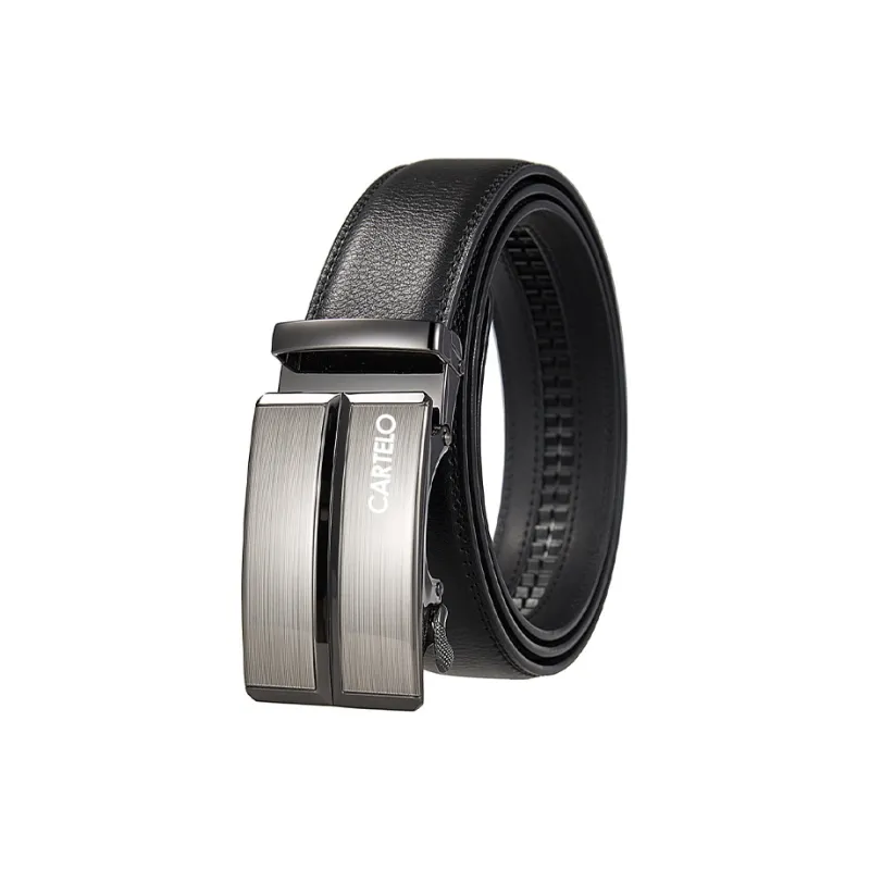 CARTELO Cow Split Leather Belts Men's Width 3.5CM-0