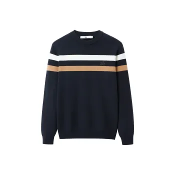 HLA Knitwear Men Navy Blue Stripes F3