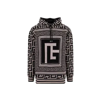 BALMAIN Monogram Hooded Sweatshirt
