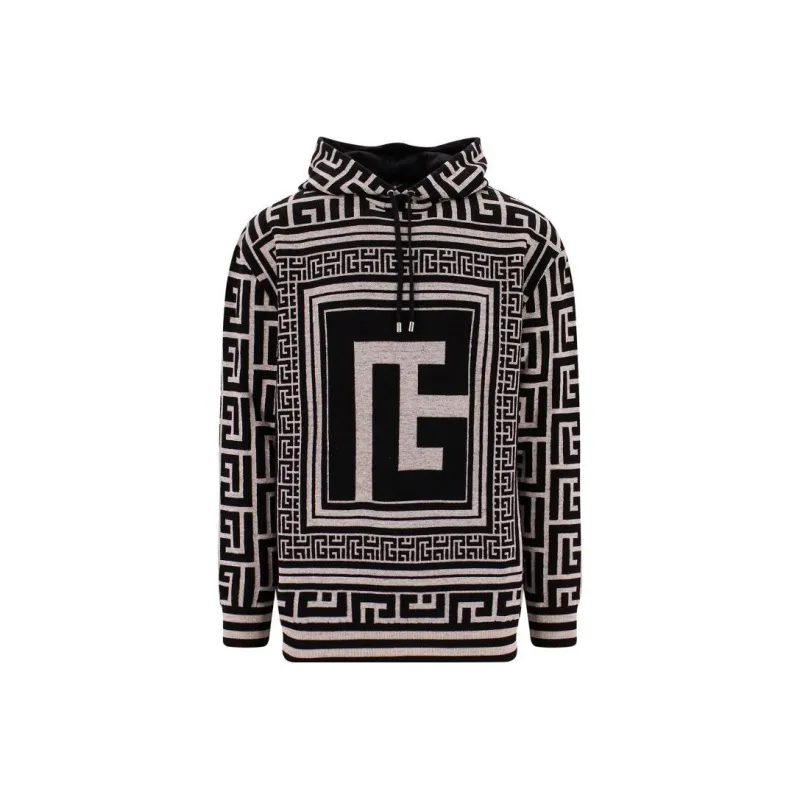 BALMAIN Monogram Hooded Sweatshirt-0