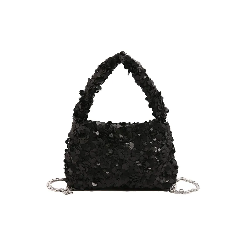 Yalu Sequins One Shoulder Handbag Regular Women's Black/White-1