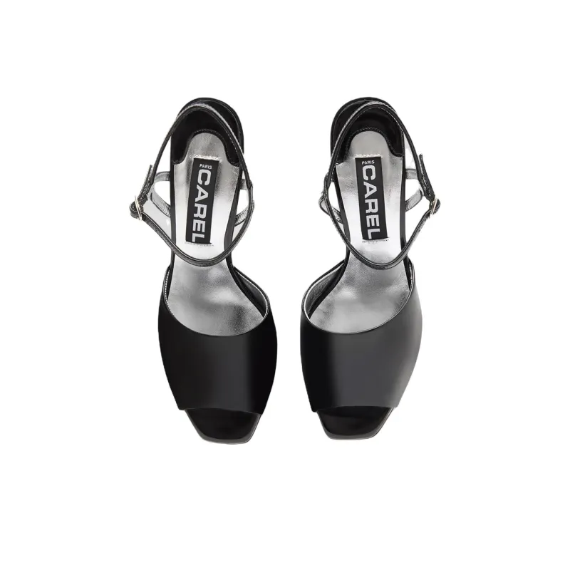 Carel Nadine One Strap Sandals 7cm Women's Black-3