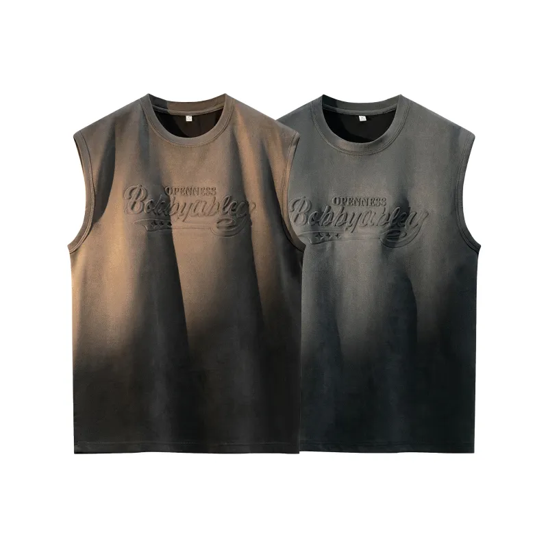 BOBBY ABLEY Versatile Loose Fit Straight Fit Letter Moisture Wicking Sleeveless Tank Top Unisex-40
