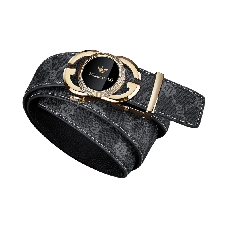 WilliamPOLO PVC/Cow Leather Belts Men's Multiple Colors 3.5cm Width-16