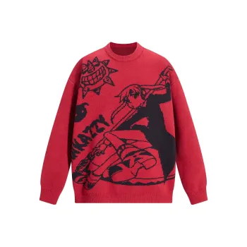 KAKAZZY Sweaters Unisex Burgundy
